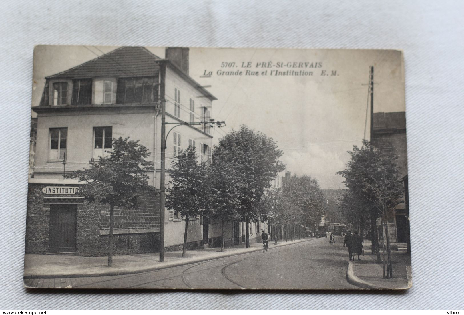 Cpa 1938, Le Pré saint Gervais, la Grande rue et l'institution, Seine saint Denis 93