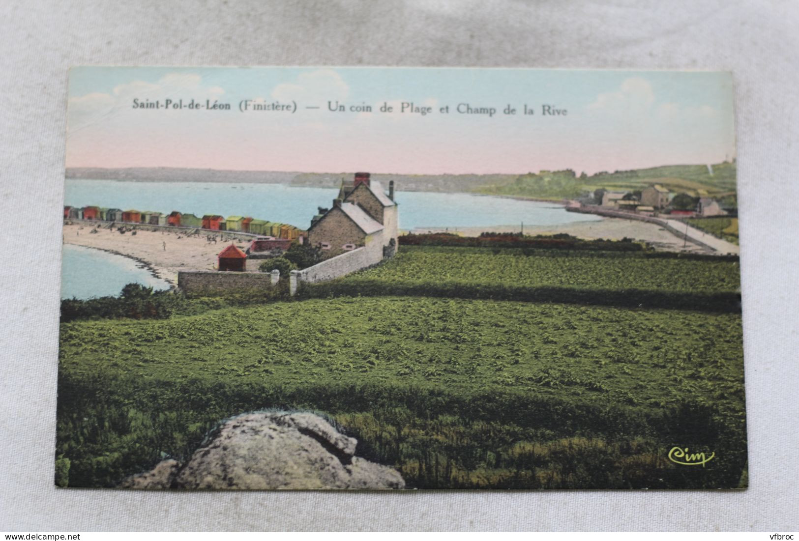 Cpa 1946, Saint Pol de Léon, un coin de plage et champ de la rive, Finistère 29