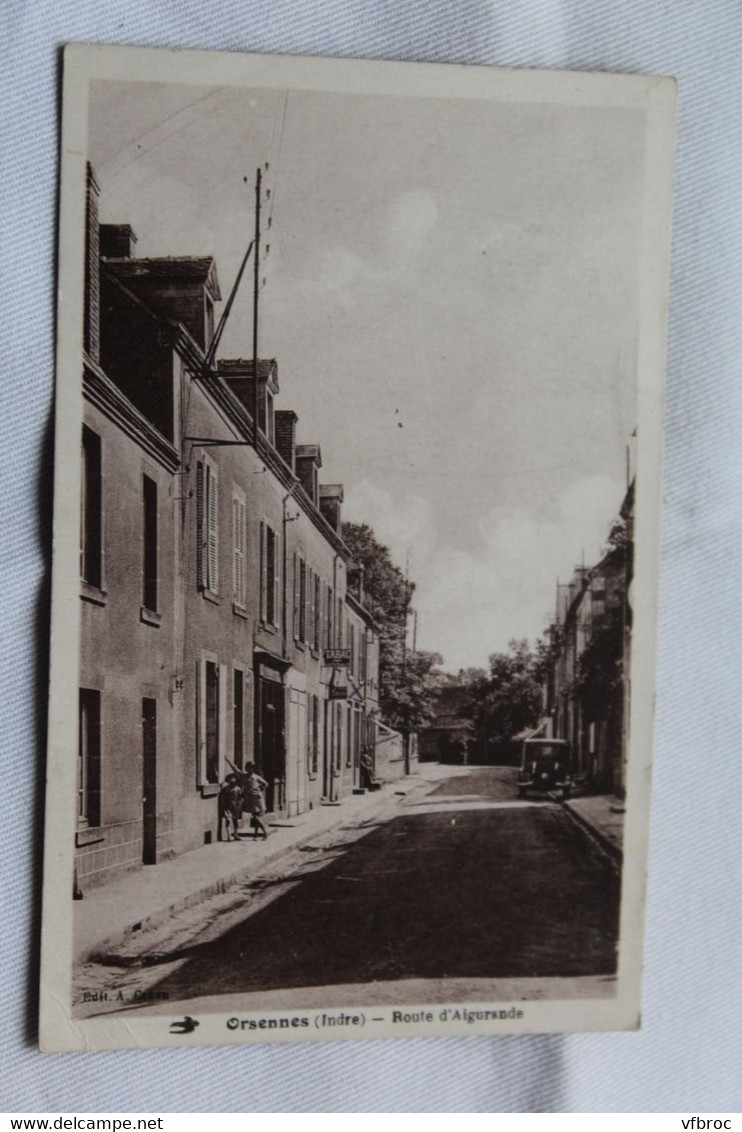 Cpa 1949, Orsennes, route d'Aigurande, Indre 36