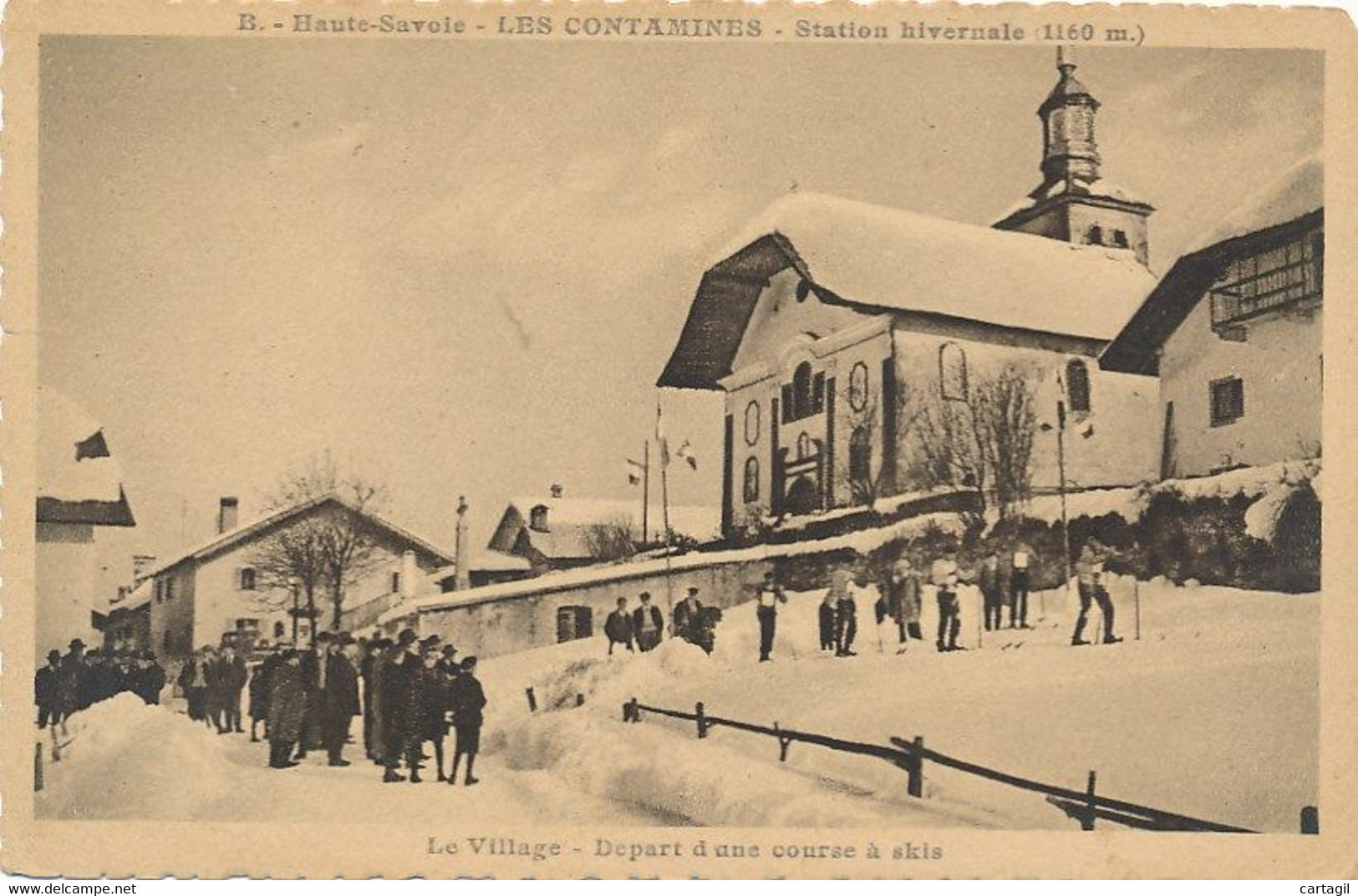 CPA-19831-74-Les Contamines -Départ d'une course à skis-Envoi gratuit