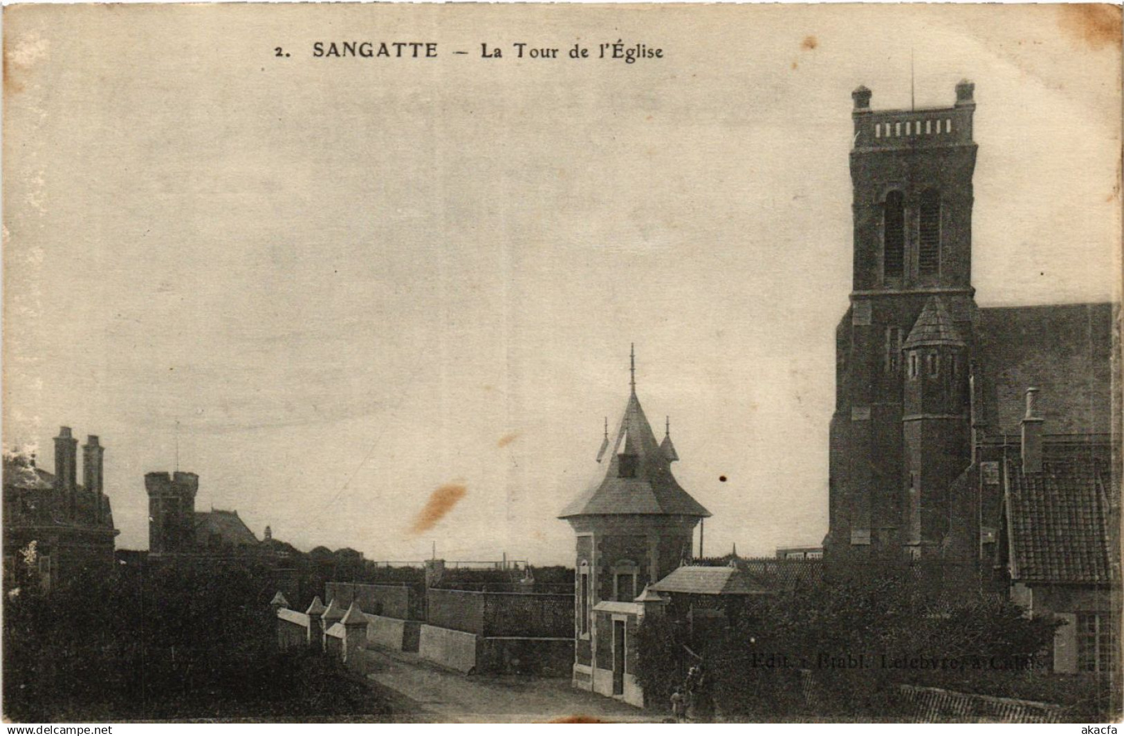 CPA 2 SANGATTE La Tour de l'Église (405391)
