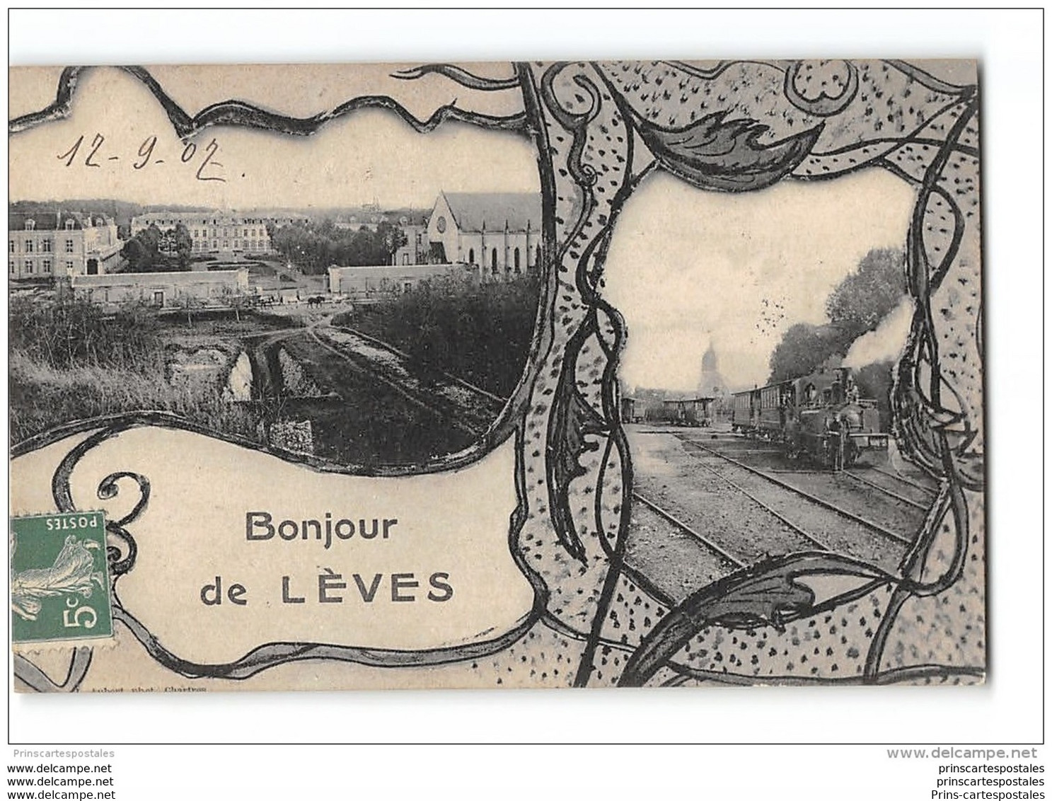 CPA 28 Lèves un bonjour la gare et le train tramway