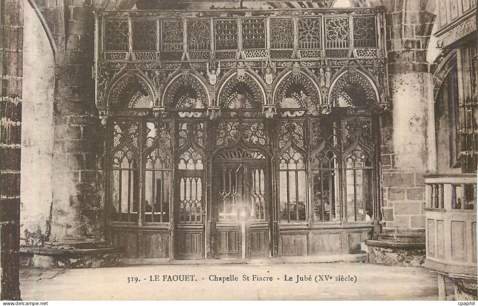 CPA 319 le faouet chapelle st fiacre le jube (xv siecle)