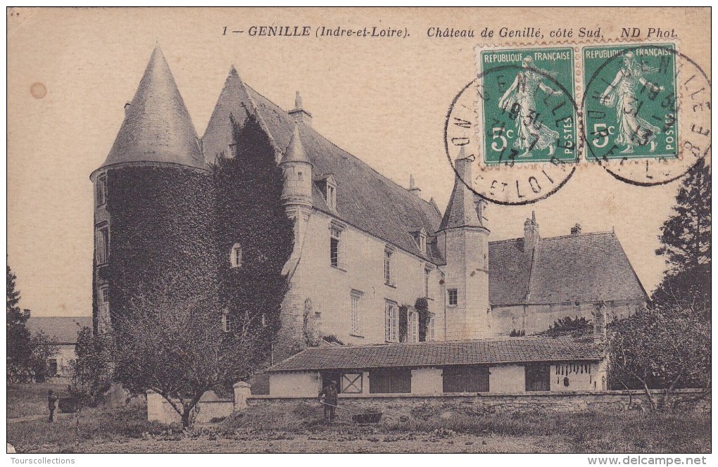 CPA 37 @ GENILLE @ Château de Genillé côté sud en 1913 @