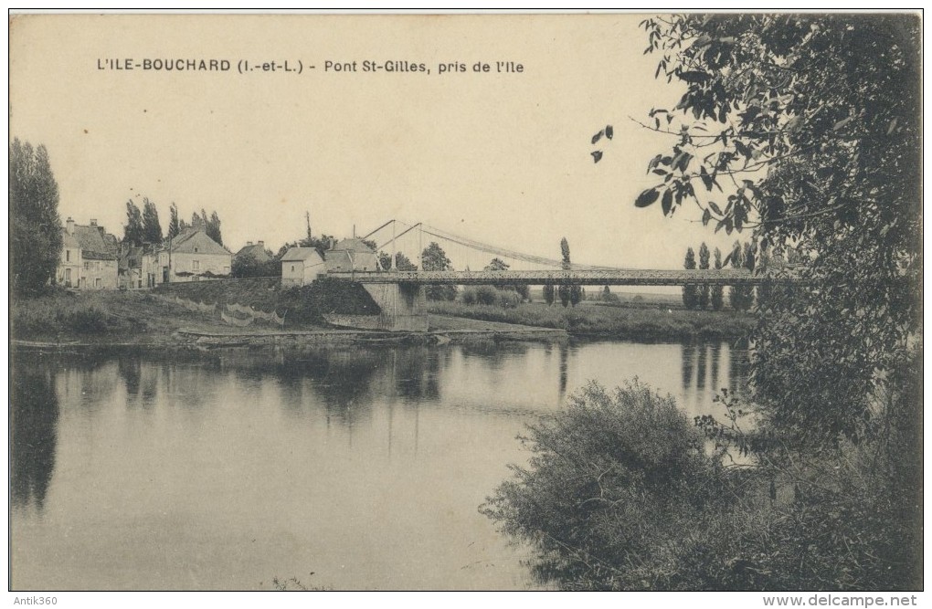 CPA 37 L´ILE BOUCHARD - Pont Saint Gilles, pris de l'île