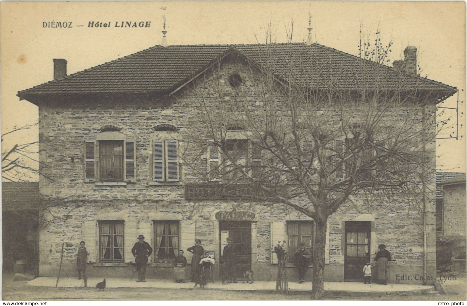 Cpa 38 – Diémoz – Hôtel Linage