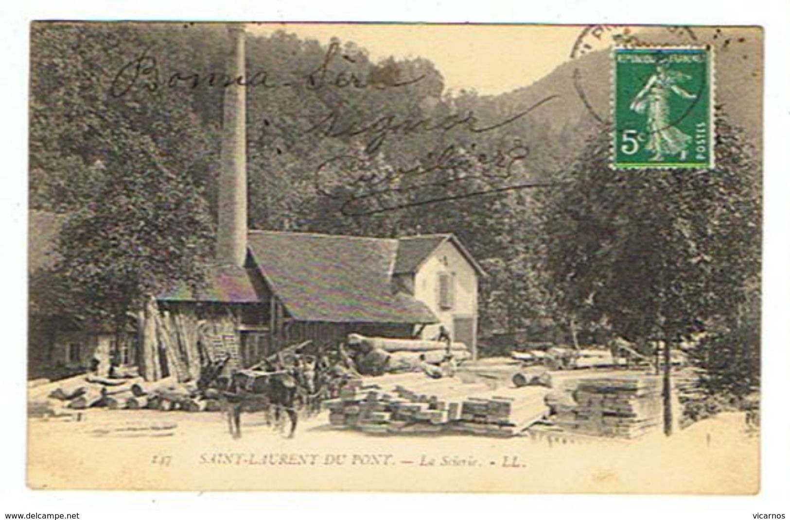 CPA 38 SAINT LAURENT DU PONT La scierie