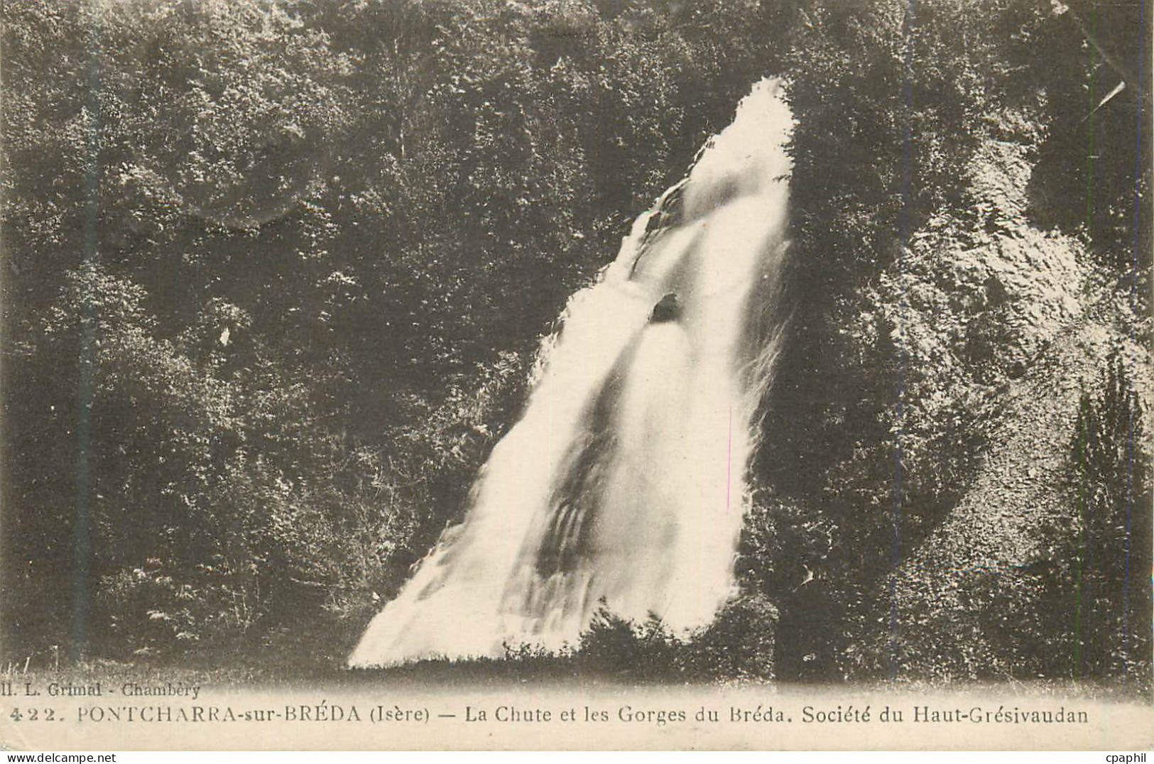 CPA 422 pontcharra sur breda(isere) la chute et les gorges du breda societe du haut gresivaudan