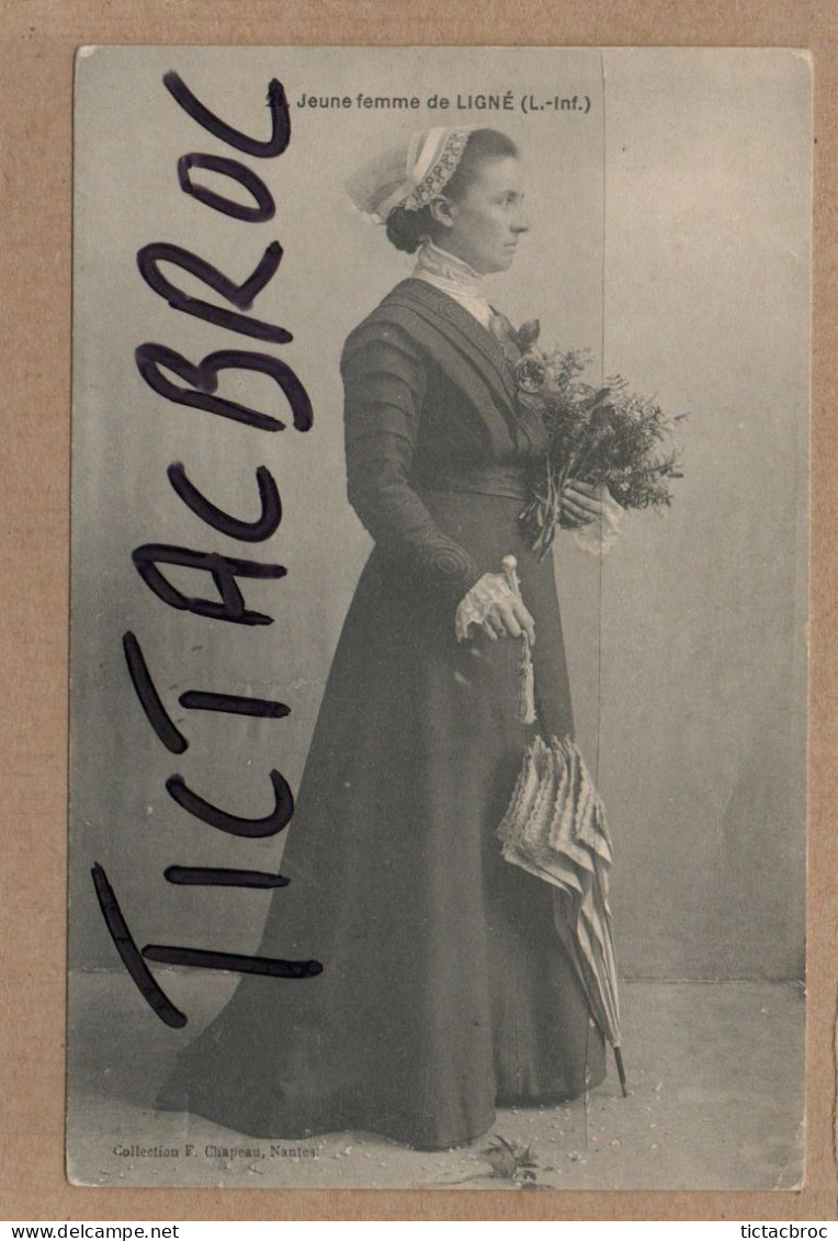 CPA 44 Ligné jeune femme de Ligné