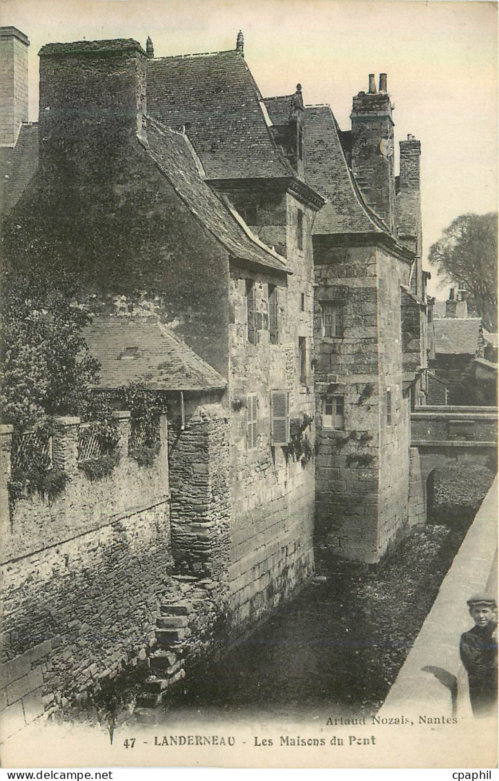 CPA 47 landerneau les maisons du pont