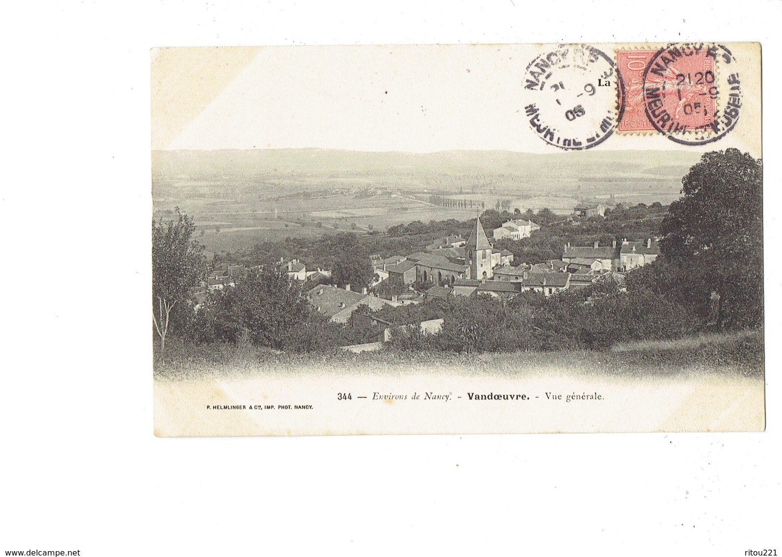 cpa - 54 - Vandoeuvre - environs de Nancy - vue générale - N°344 Helmlinger - 1905