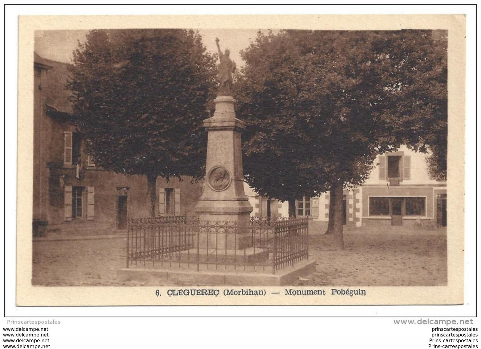 CPA 56 Cléguerec monument Pobeguin