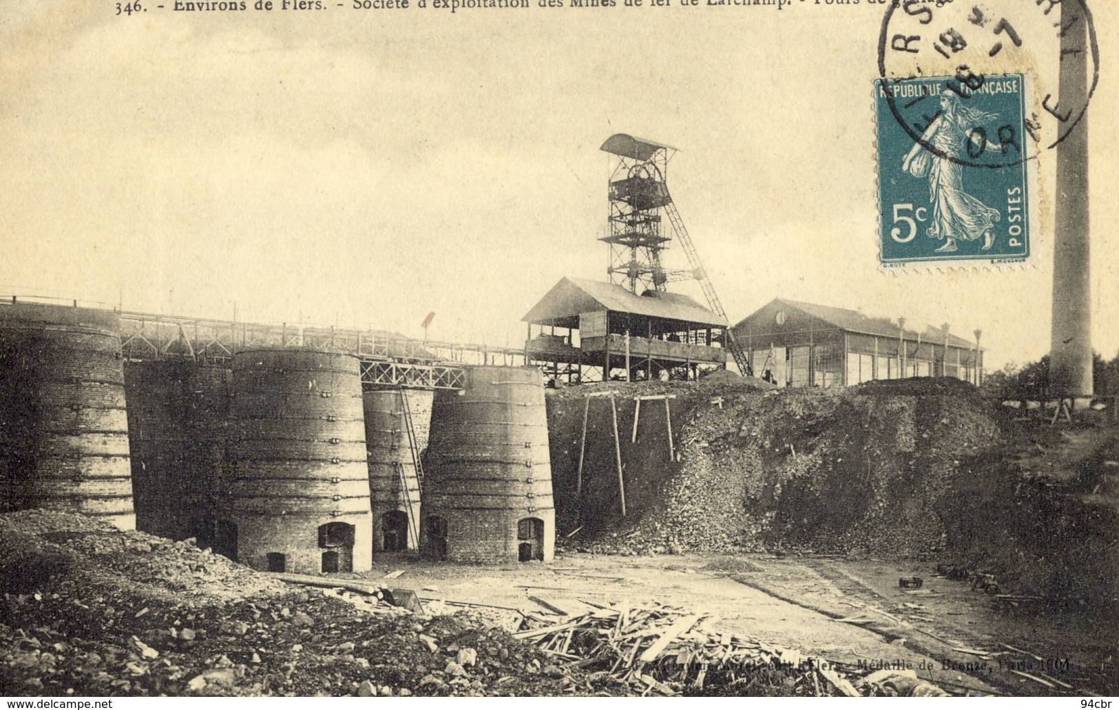 CPA (61) mines de LARCHAMP  fours de grillage (parfait etat )