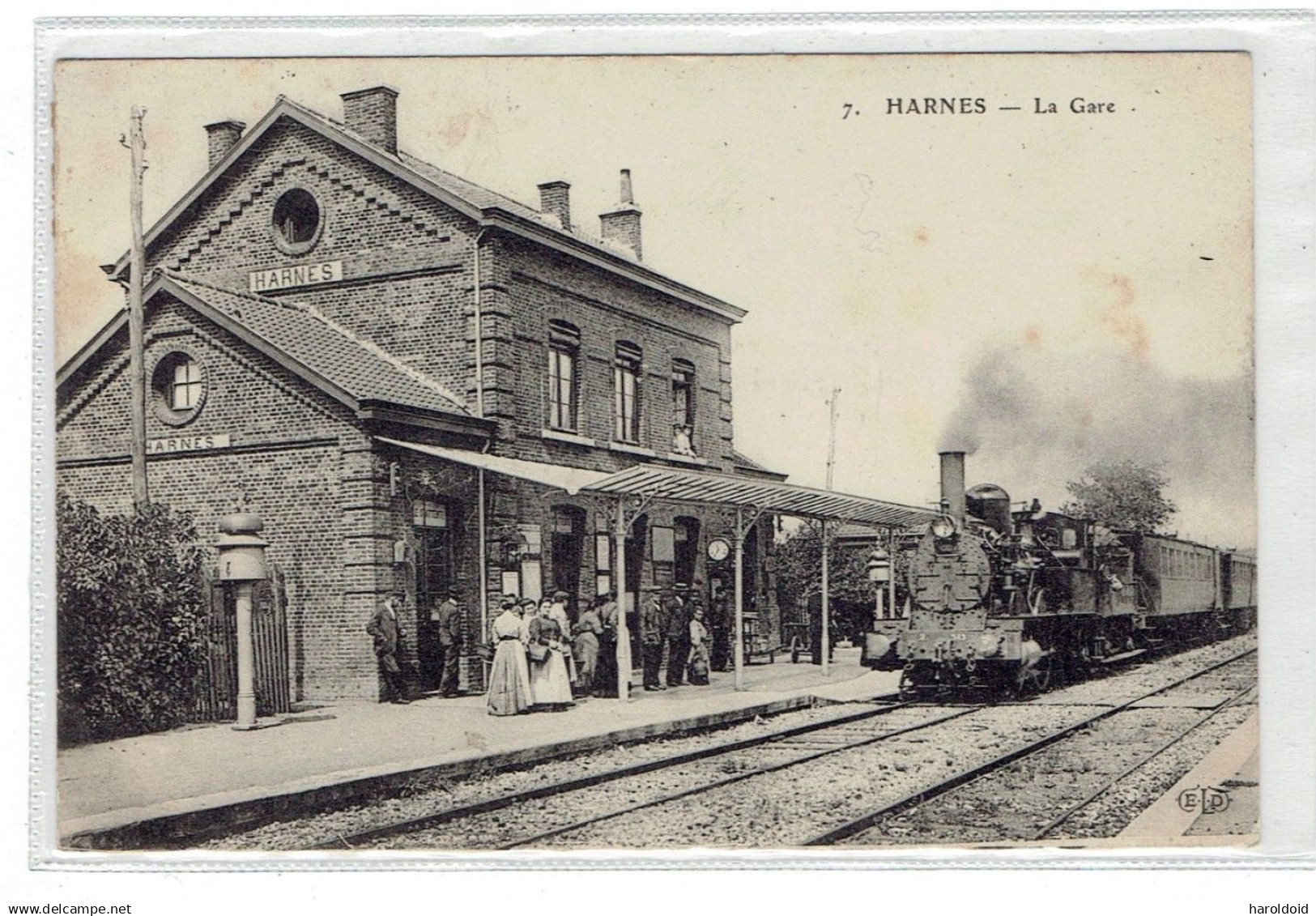 CPA 62 - HARNES - LA GARE