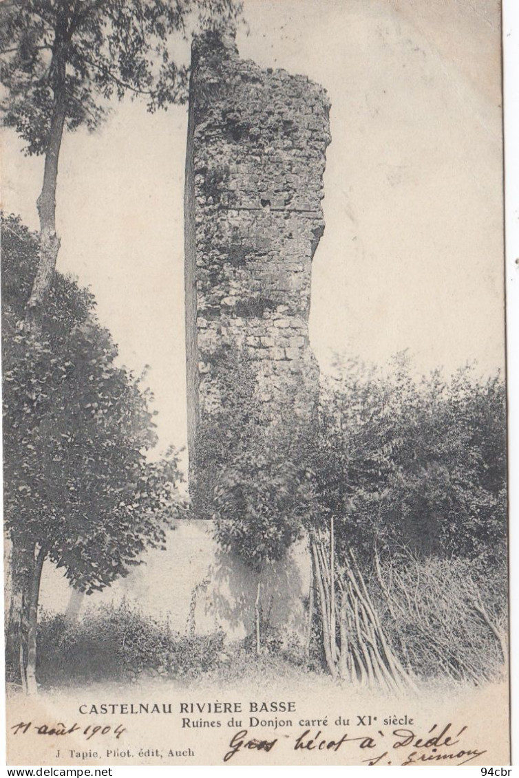 CPA (65)   CASTELNAU RIVIERE BASSE  rueines du donjon carré