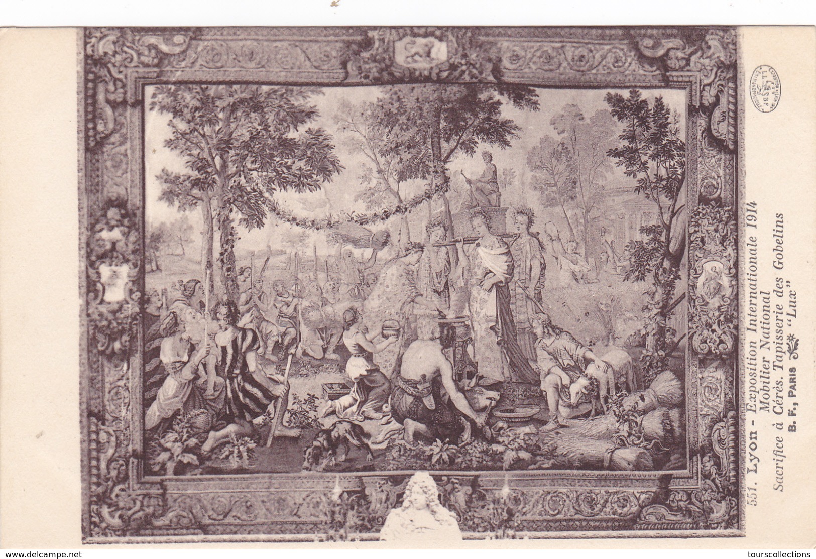 CPA 69 @ LYON 7° - EXPOSITION INTERNATIONALE 1914 Quartier de Gerland - Mobilier National. Tapisserie des Gobelins CERES
