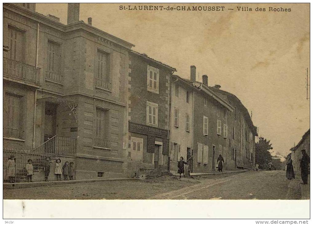 CPA(69)  SAINT LAURENT DE CHAMOUSSET villa des roches (etat moyen)