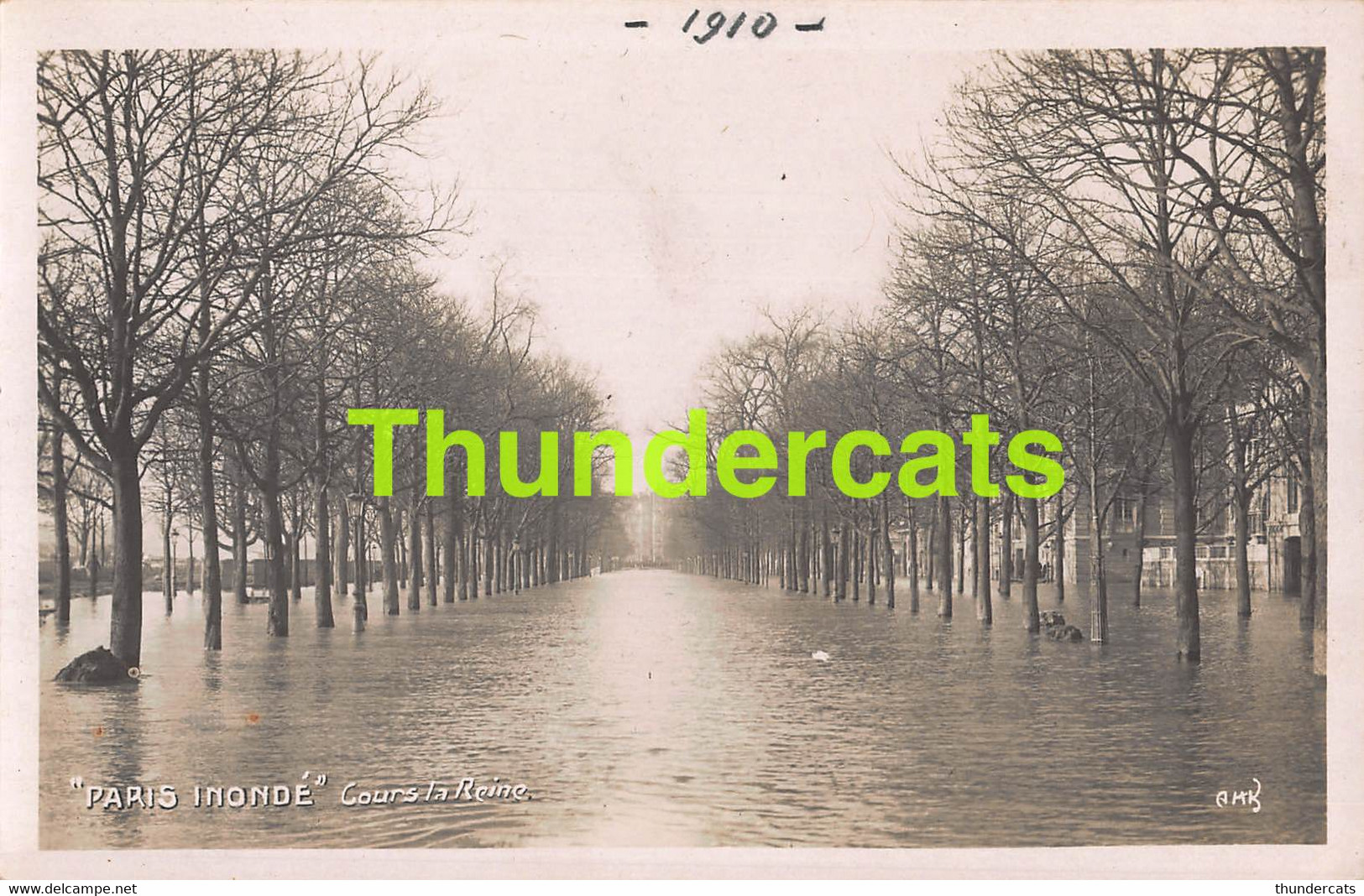 CPA 75 CARTE DE PHOTO PARIS INONDE 1910 INONDATIONS DE PARIS COURS LA REINE