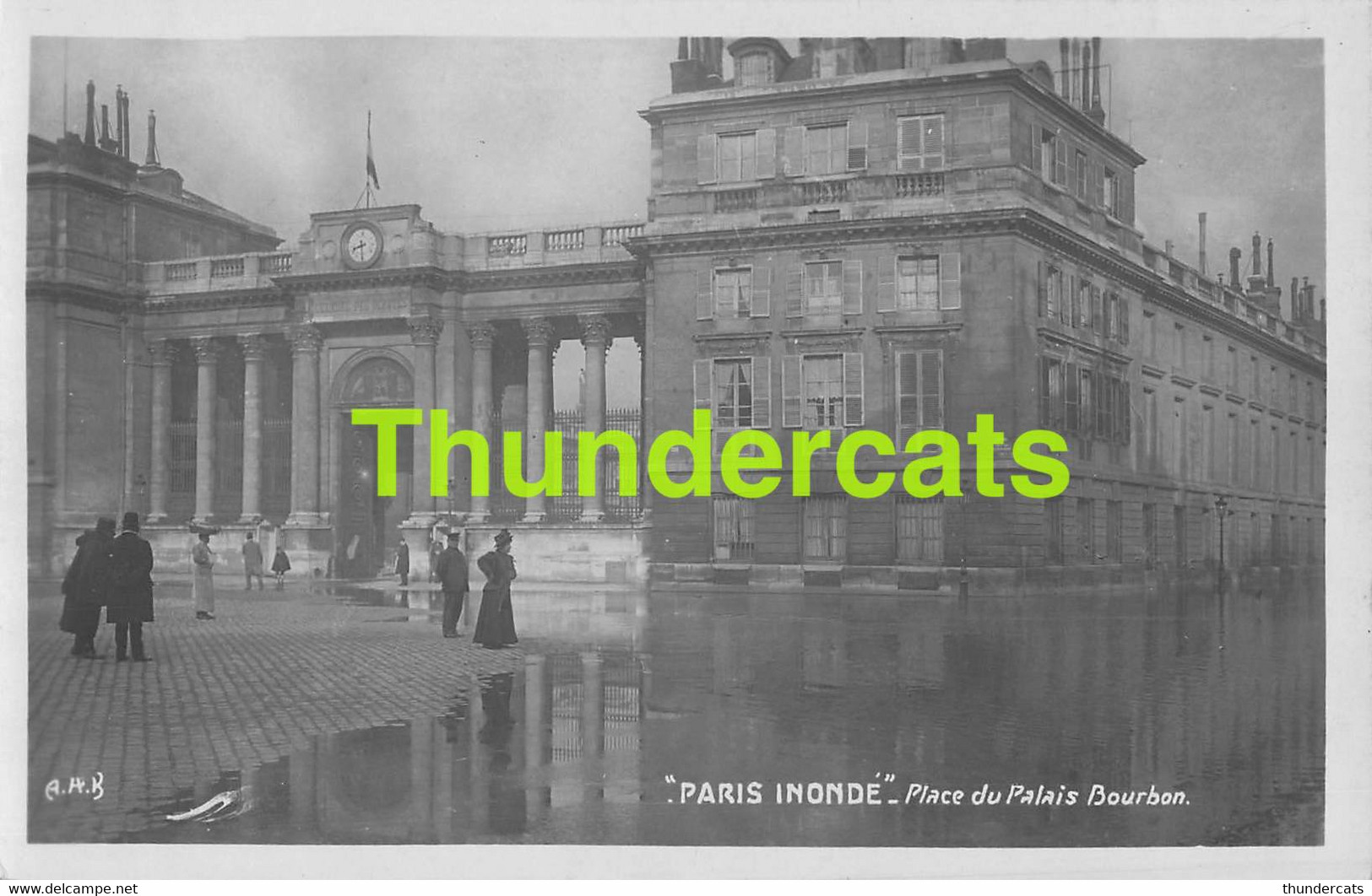 CPA 75 CARTE DE PHOTO PARIS INONDE 1910 INONDATIONS DE PARIS PLACE DU PALAIS BOURBON