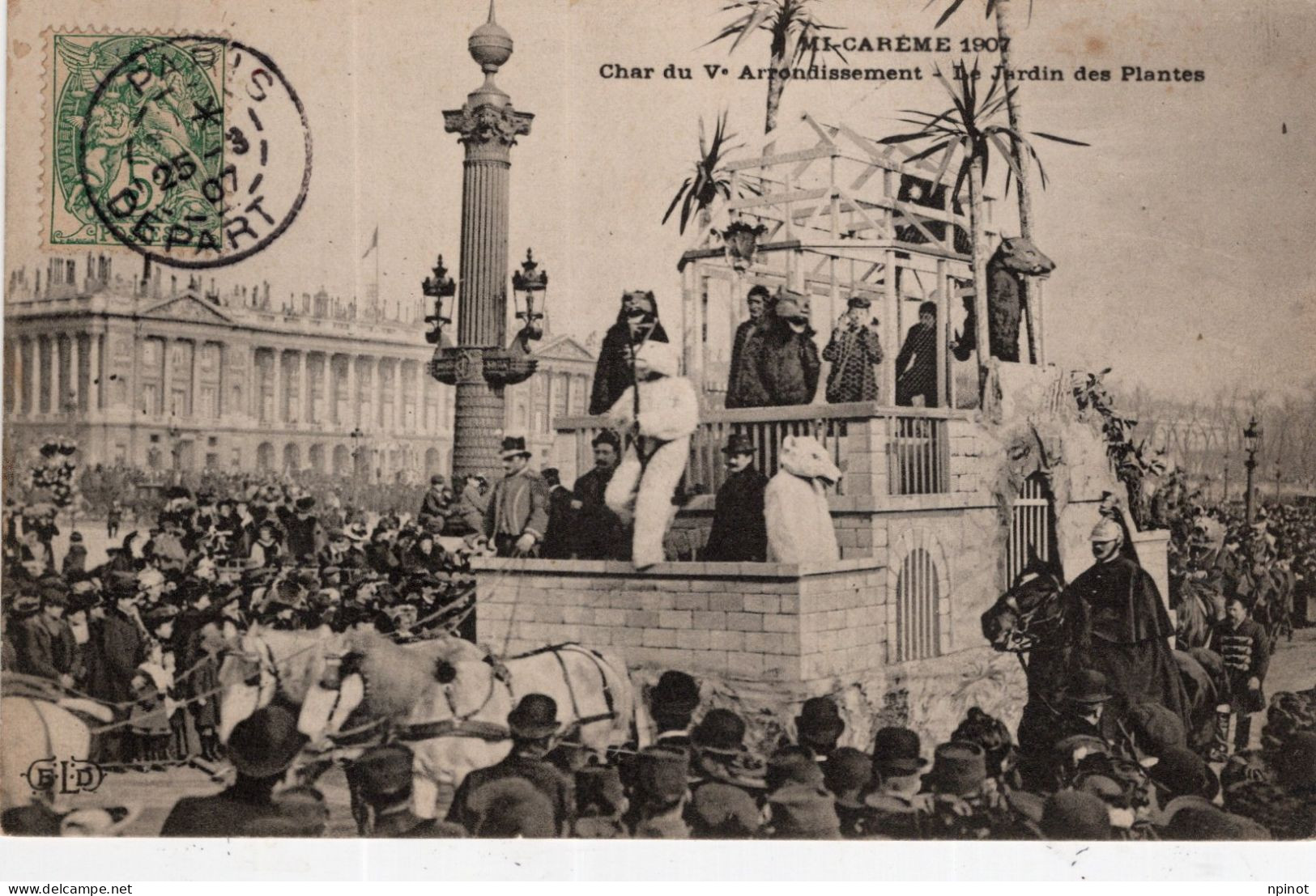 CPA  - 75 - PARIS  - 05 em - mi caréme  1907 - char du V em arrondissement