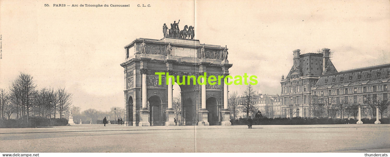 CPA 75 PARIS CARTE DOUBLE PANORAMIQUE ARC DE TRIOMPHE DU CARROUSSEL