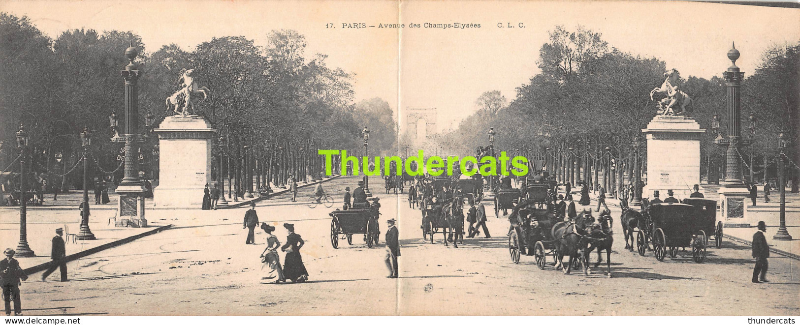 CPA 75 PARIS CARTE DOUBLE PANORAMIQUE AVENUE DES CHAMPS ELYSEES