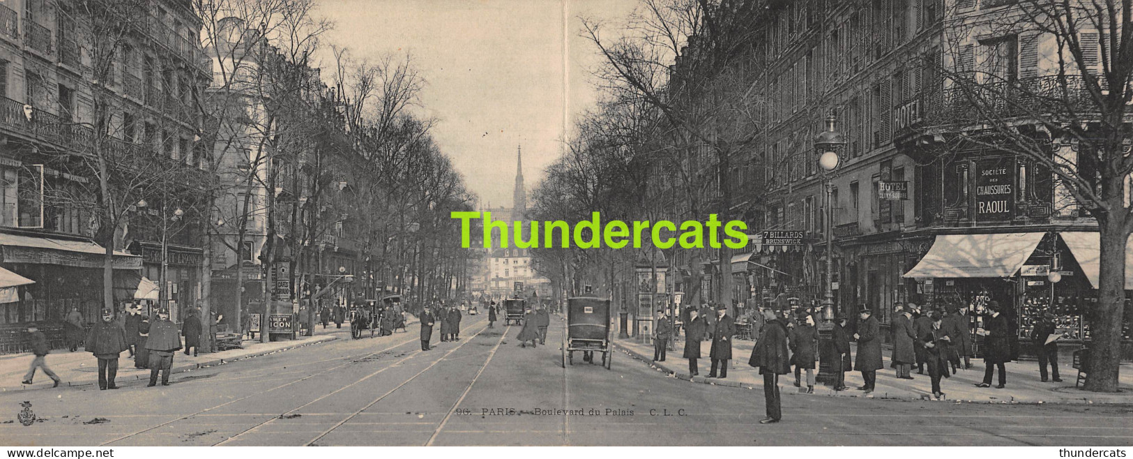 CPA 75 PARIS CARTE DOUBLE PANORAMIQUE BOULEVARD DU PALAIS