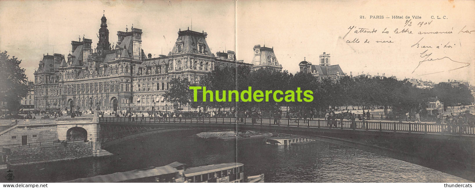 CPA 75 PARIS CARTE DOUBLE PANORAMIQUE HOTEL DE VILLE