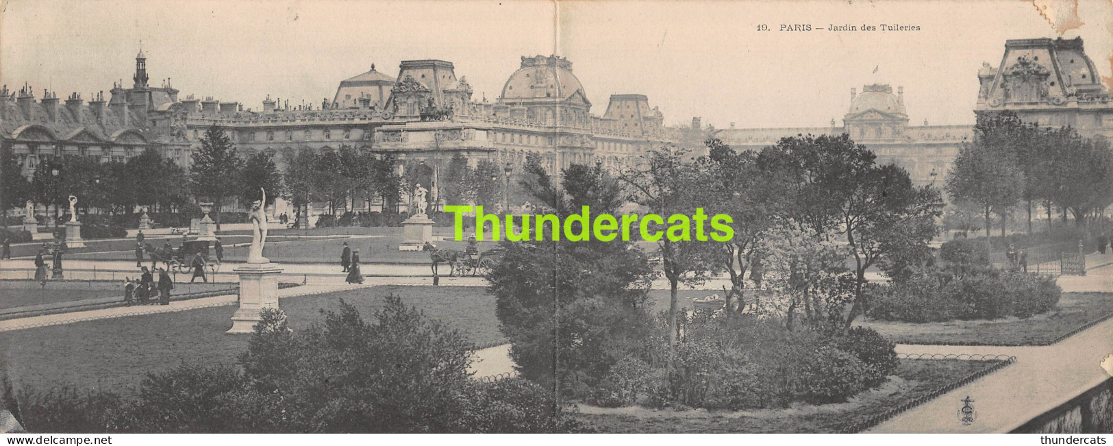 CPA 75 PARIS CARTE DOUBLE PANORAMIQUE JARDIN DES TUILERIES