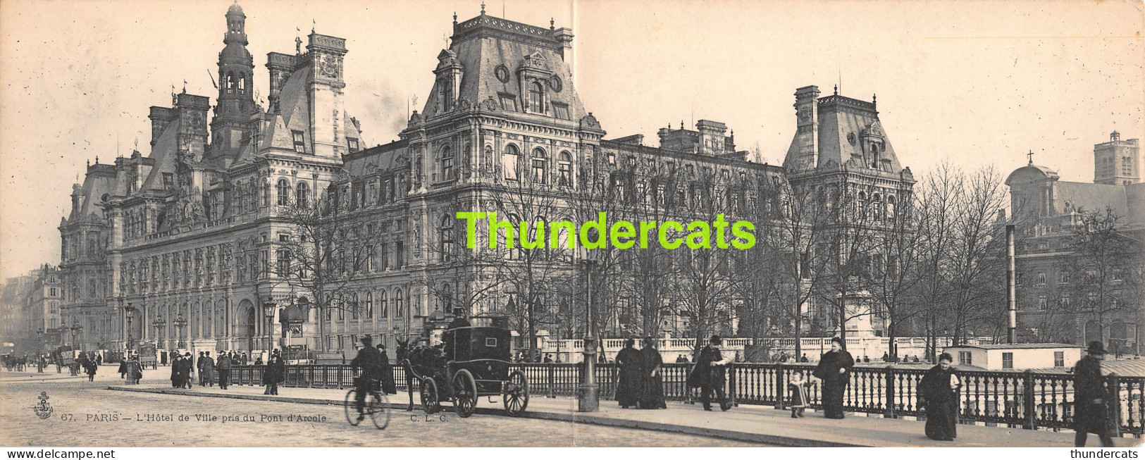 CPA 75 PARIS CARTE DOUBLE PANORAMIQUE L'HOTEL DE VILLE PRIS DU PONT D'ARCOLE