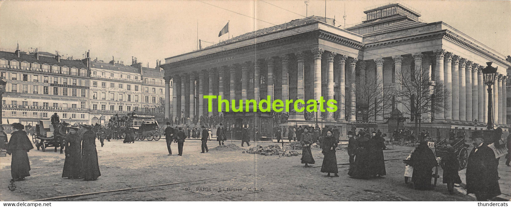 CPA 75 PARIS CARTE DOUBLE PANORAMIQUE LA BOURSE