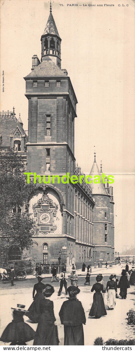 CPA 75 PARIS CARTE DOUBLE PANORAMIQUE LE QUAI AUX FLEURS
