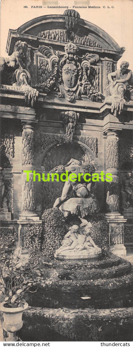 CPA 75 PARIS CARTE DOUBLE PANORAMIQUE LUXEMBOURG FONTAINE MEDICIS