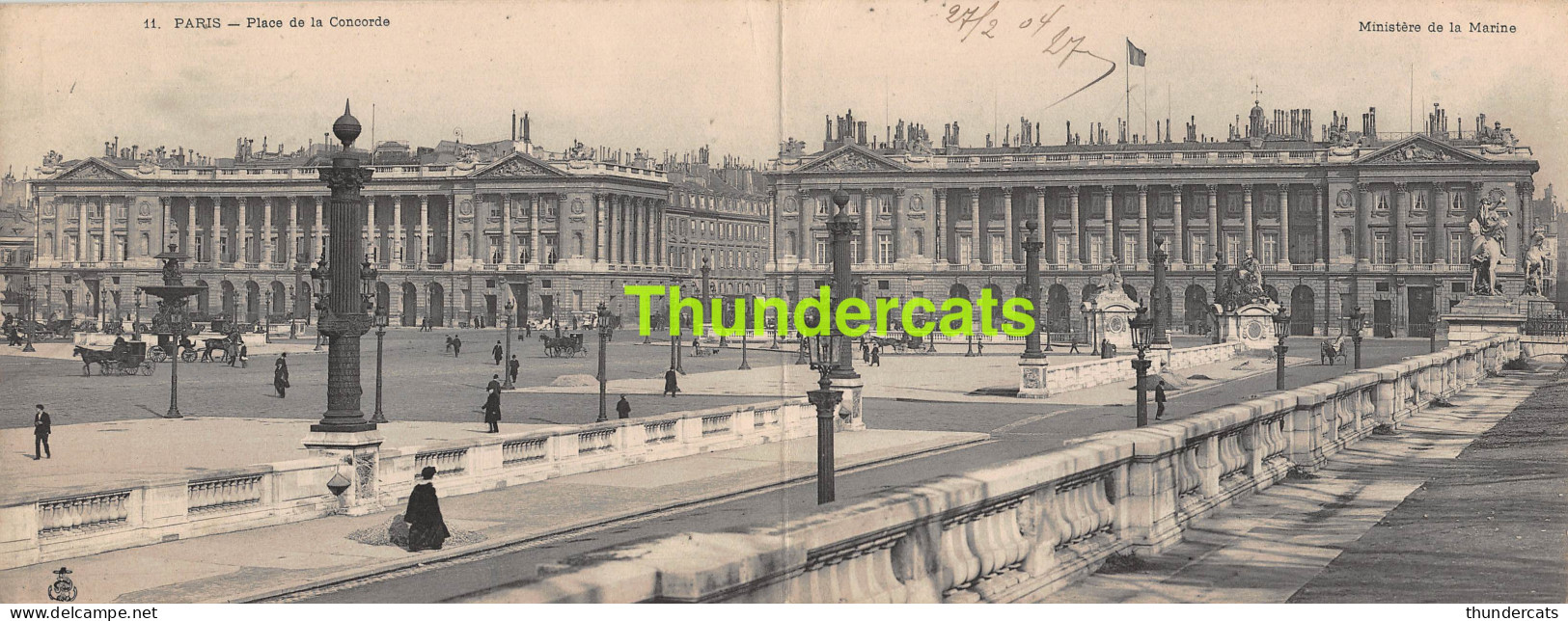CPA 75 PARIS CARTE DOUBLE PANORAMIQUE PLACE DE LA CONCORDE MINISTERE DE LA MARINE