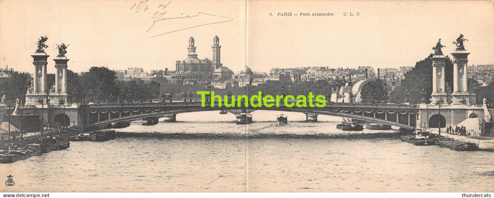 CPA 75 PARIS CARTE DOUBLE PANORAMIQUE PONT ALEXANDRE