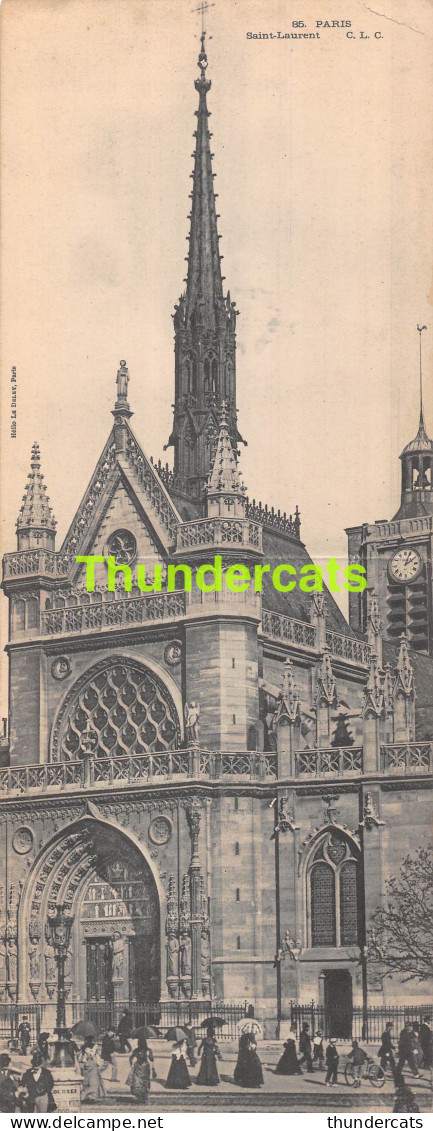 CPA 75 PARIS CARTE DOUBLE PANORAMIQUE SAINT LAURENT ( PLI - CREASE )