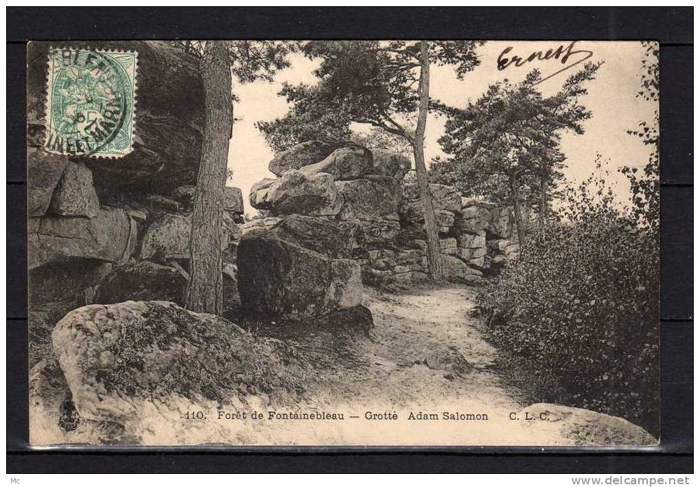 CPA 77 - Foret de Fontainebleau - Grotte Adam Salomon