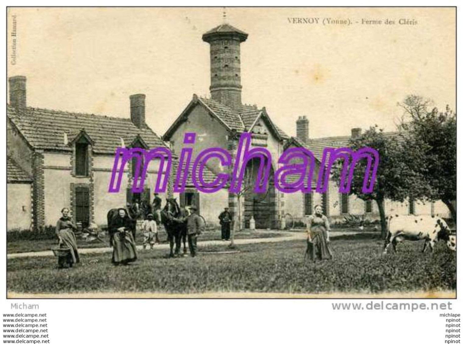 CPA 89  VERNOY FERME DES CLERIS TB ETAT