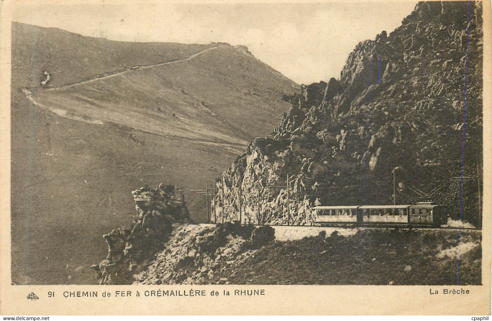 CPA 91 chemin de fer a cremaillere de la rhune Funiculaire