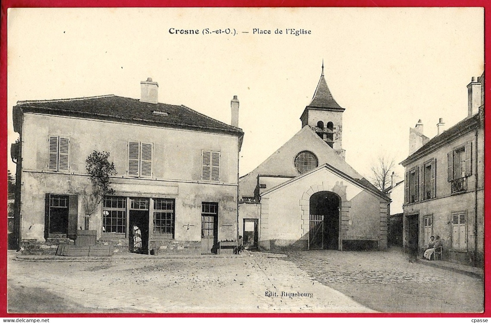 CPA 91 CROSNE Crosnes - Place de l'Eglise ° Edit. Riquebourg