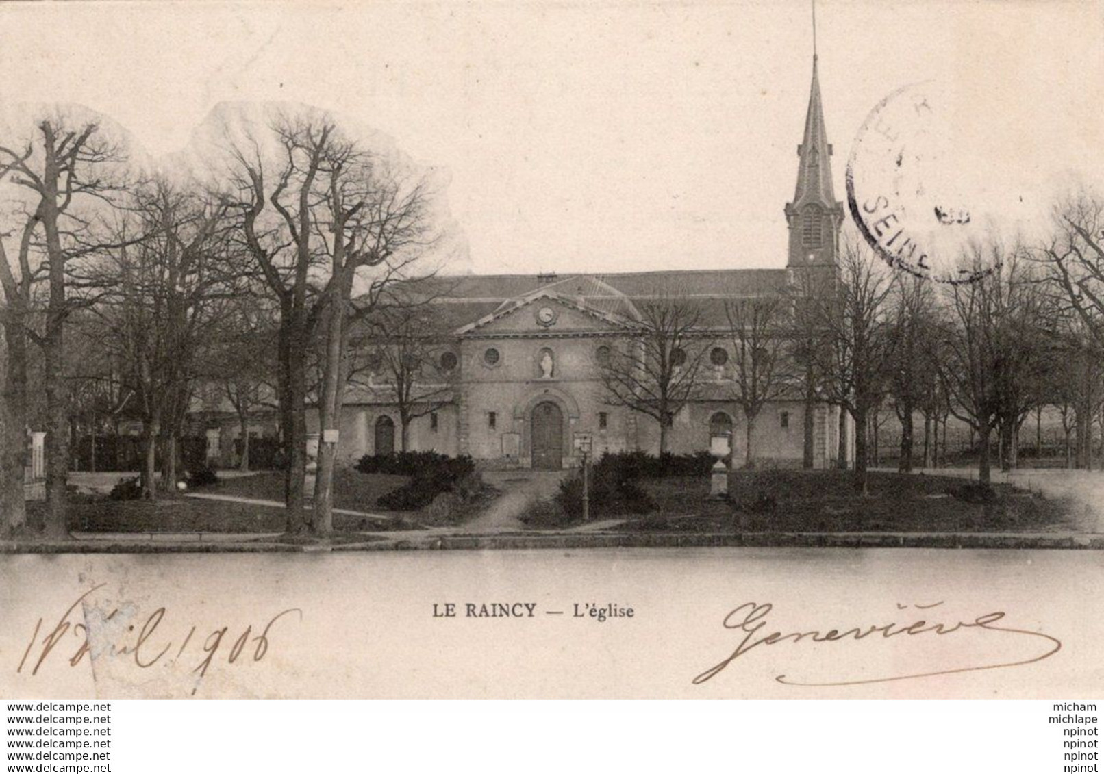 CPA 93 LE RAINCY -  l'eglise
