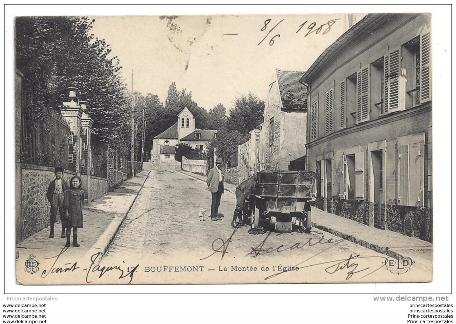 CPA 95 Bouffémont La Montée de l'église