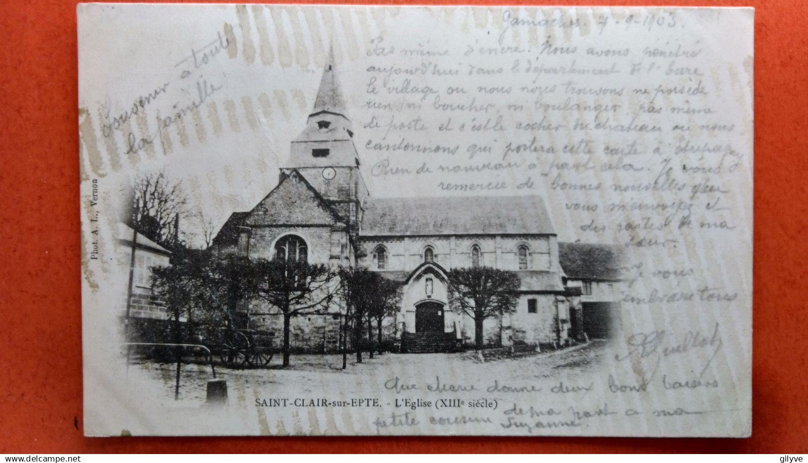 CPA (95)  SAINT CLAIR sur EPTE. L'église.     (1A.n°849)