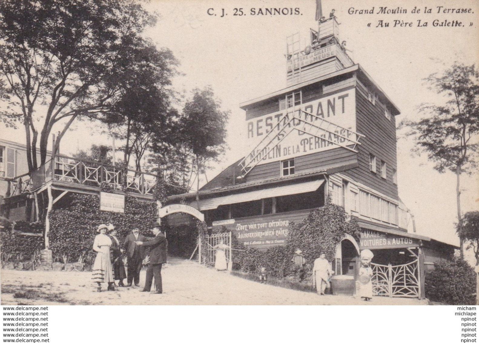CPA  95 SANNOIS grand moulin de la terrasse
