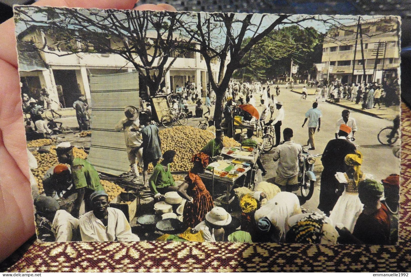 CPA A.O.F Guinée équatoriale Conakry Un coin du marché photo colorisée 1940-1950