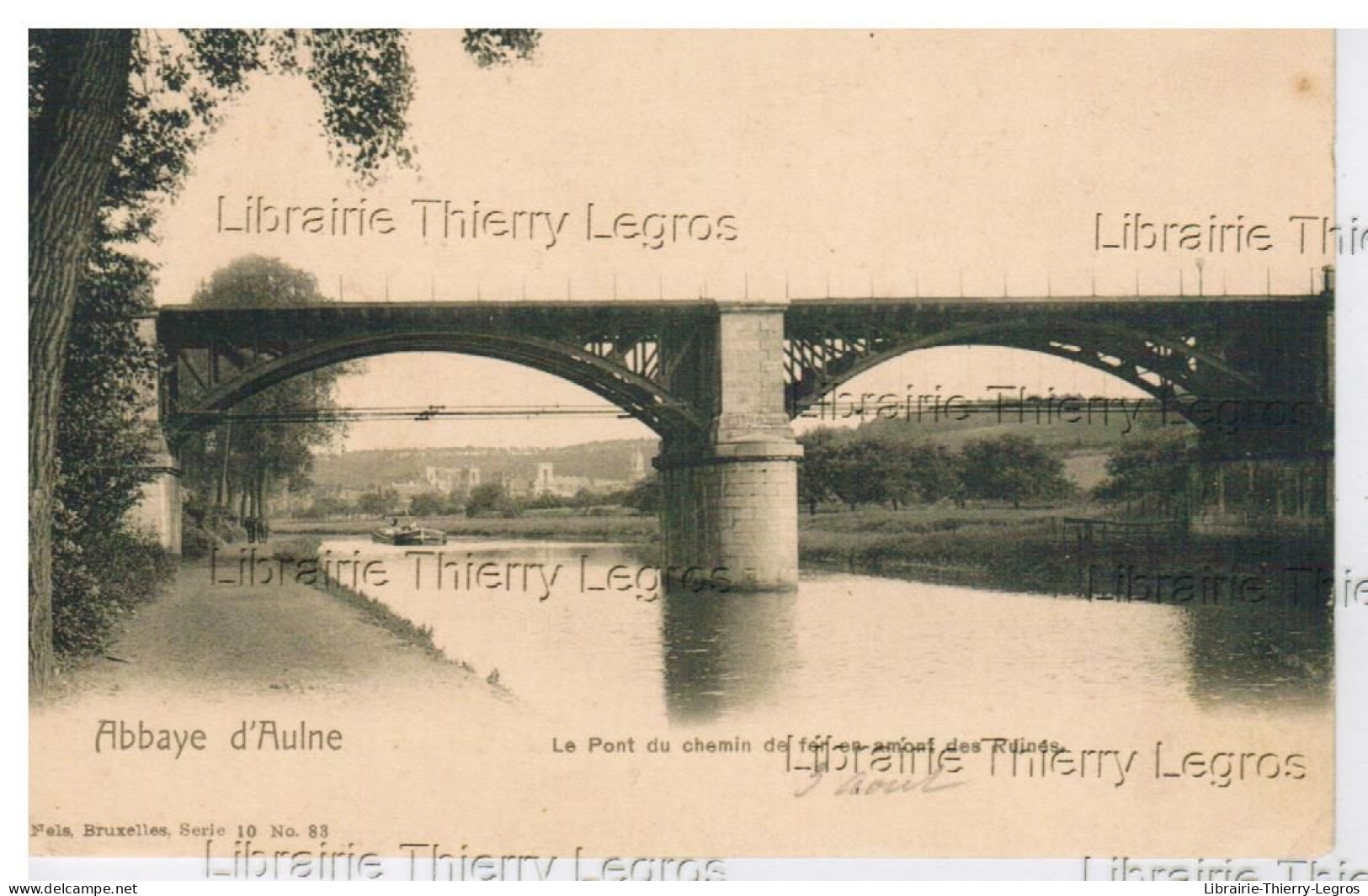 CPA Abbaye d'Aulne Le pont du Chemin de fer          Montigny-le-Tilleul   Sambre péniche     THUIN