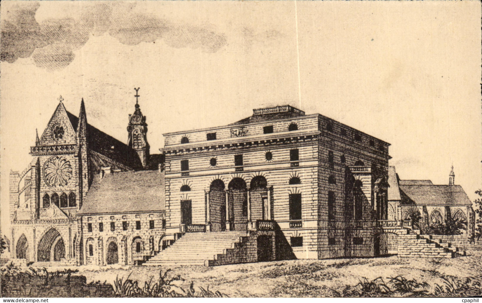 CPA Abbaye de Royaument Asnieres sur Oise Eglise Palais Abbatiale