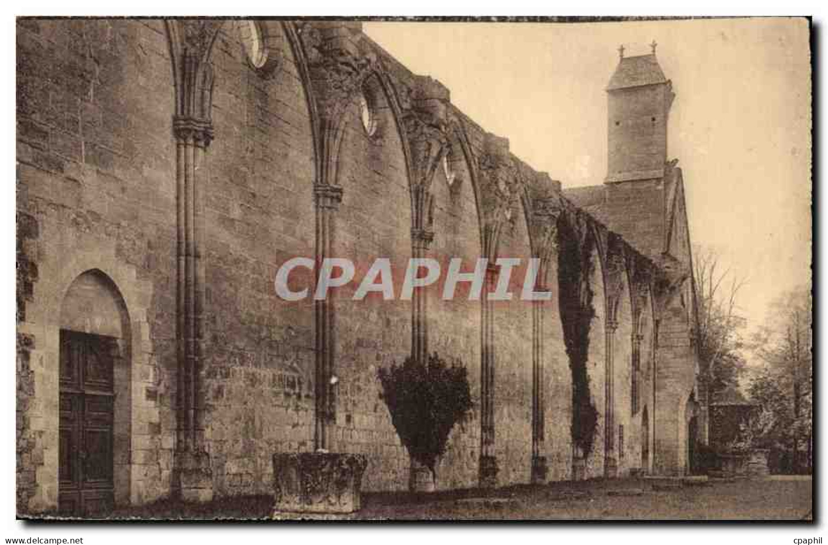 CPA Abbaye de Royaumont Asnieres sur Oise Ruine de l'abbatiale Mur meridional