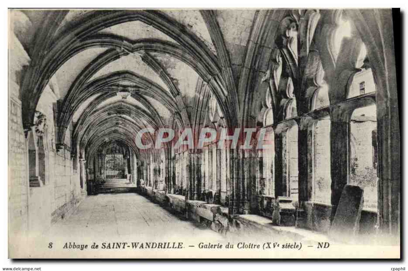 CPA Abbaye de Saint Wandrille Galerie du Cloitre