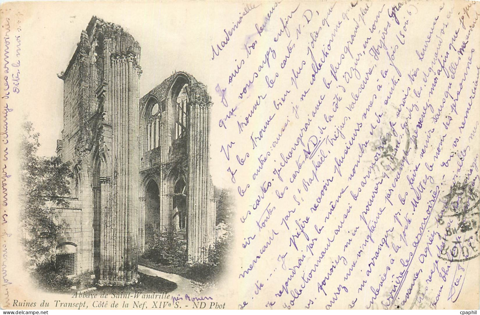 CPA Abbaye de Saint Wandrille Transept Cote de la Nef